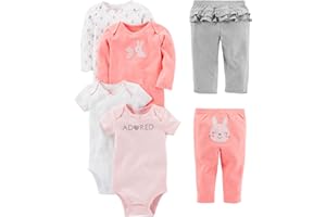 Simple Joys by Carter's baby-girls 6-piece Bodysuits (Short and Long Sleeve) and Pants Set