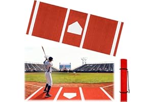 10x3.8 ft Baseball Hitting Mat, Softball Pitching Mat/Batting Cage Mats with Non-Slip Rubber Backing, Batting Cage Mat with H