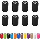 8 Pack Self Adhesive Bandage Wrap, 3 in x 5 Yards Non-Woven Self Adherent Cohesive Bandage, Vet Wrap Wound Tape for Thumb Finger Wrist Knee Ankle, Black