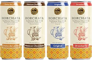 Golden Nest Horchata Traditional Mexican Style Rice Drink | Ready to Drink On-the-go Creamy Beverage | All Natural No Preservatives | 11 Fl Oz Can (Pack of 12, Variety)