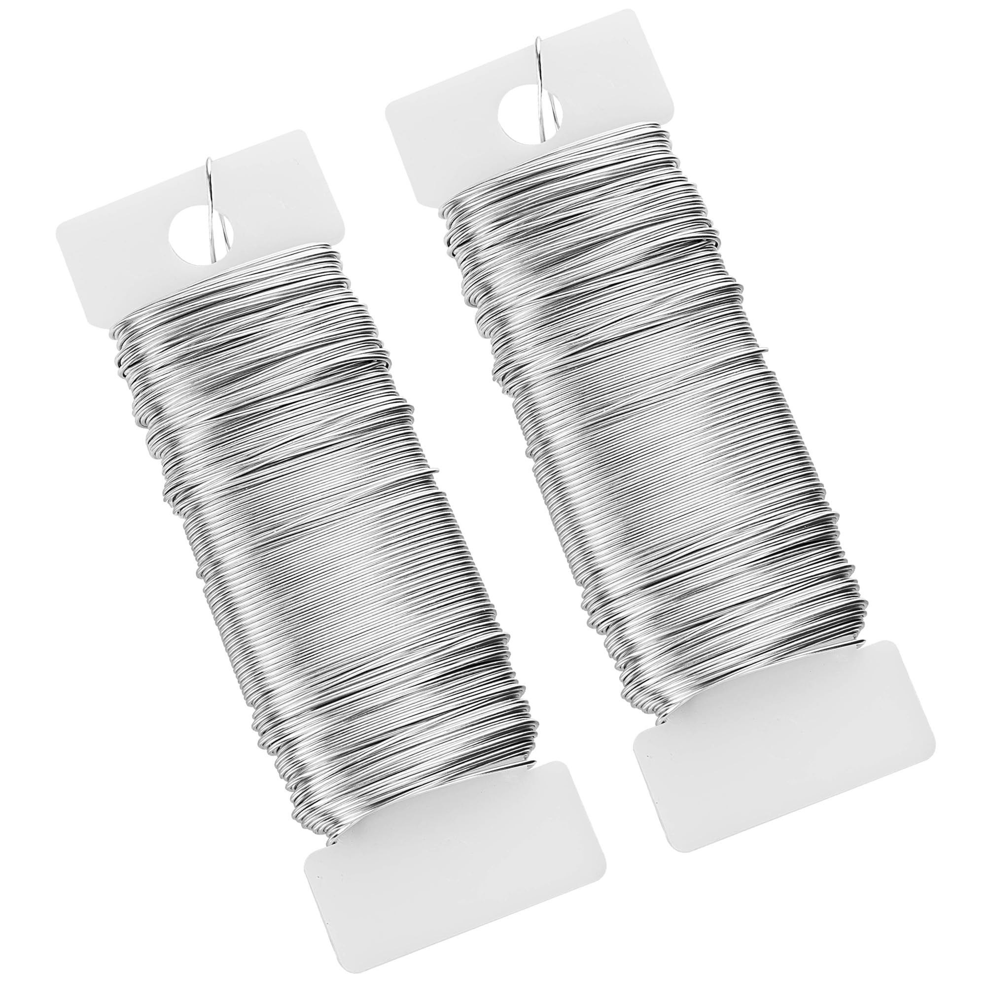 2 Pack Silver Florist Wire for Wreath Making, 22 Gauge Silver Floristry Wreath Wire Christmas Floral Binding Wires Flexible Paddle Crafting Wires for Wreaths Making Garden Flower Arrangements Craft