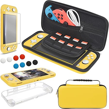 Yuanhot Carrying Case For Nintendo Switch Lite 4 In 1 Accessory Pack Portable Travel Bag With 8 Card Slots Protective Case Screen Protector For Nintendo Switch Lite Amazon De Elektronik