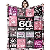 Sruemiul 60th Birthday Gifts for Women - 60th Birthday Decorations for Woman - 60 Year Old Birthday Gifts - Happy 60th Birthday Gift Ideas for 60 Year Old Woman - 1966 & 60th Birthday Blanket 50"x60"