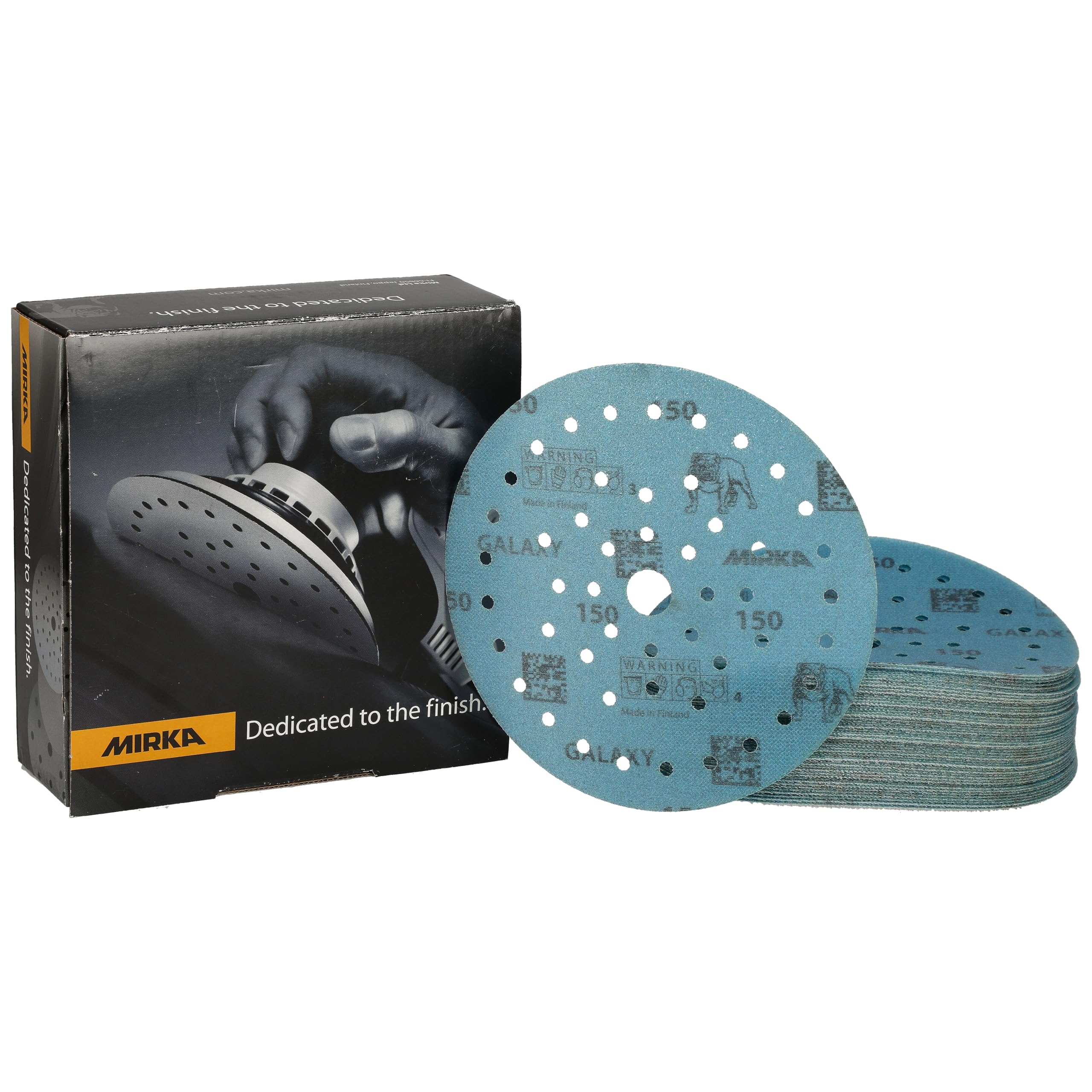 Mirka Galaxy epoxy sandpaper 150mm Hook & Loop grit 150 for sanding epoxy resin, wood, epoxy, rivertable / 50 pcs sanding discs