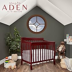 Dream On Me 3 in 1 Aden Convertible Mini Crib, Black