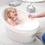 Shnuggle Toddler Bath Tub with Backrest, White/Light Grey, Anti-Slip view 9