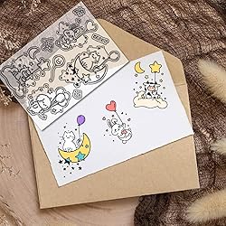 CRASPIRE Cartoon Animal Clear Stamps Cow Rabbit Cat