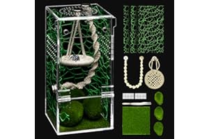 AZV Jumping Spider Enclosure Kit,Escape Proof Praying Mantis Habitat,Arboreal Tarantula Cribs with Magnetic Door Ventilation Spider House,Full Transparent Acrylic Reptile Tank,Snail Cage Bug Terrarium