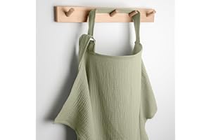 Comfy Cubs Muslin Nursing Cover, Pack of 1, 100% Muslin Breastfeeding Cover - Soft & Breathable Baby Nursing Scarf with Adjustable Neck Strap - Portable, Lightweight & Privacy Coverage - Sage