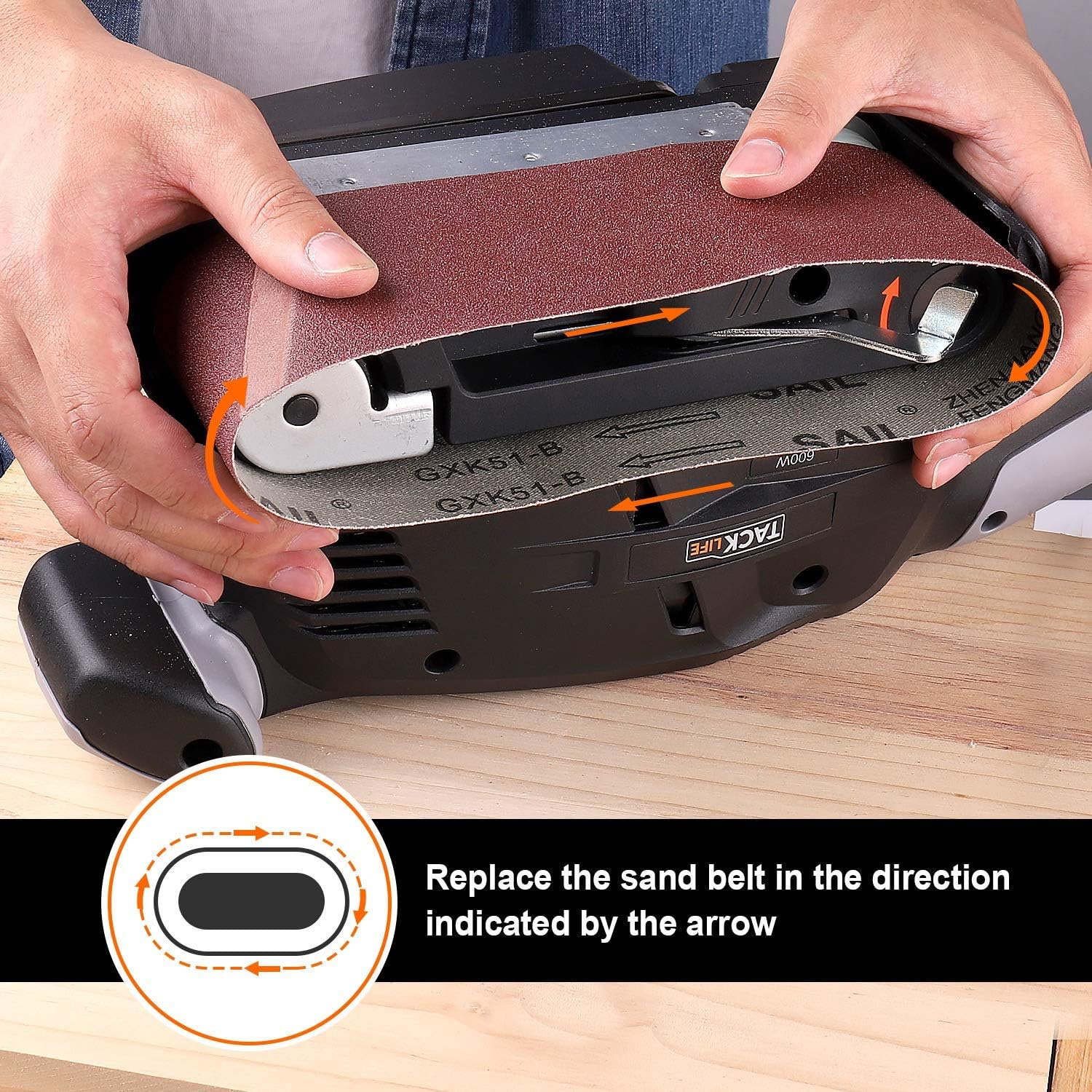 TACKLIFE 3 ×18-Inch Belt Sander with 13Pcs Sanding belt, Bench Sander with Screw Clamps, Vacuum Adapters - PSFS1A - - 