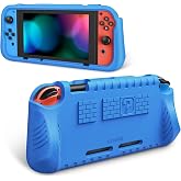 FINTIE Kid-Friendly Ultralight Case Compatible with Nintendo Switch 2017 | Game Card Slots, Ergonomic Grip, Lightweight EVA Foam, Anti-Scratch Protective Grip Case Cover for Switch 6.2-in, Blue