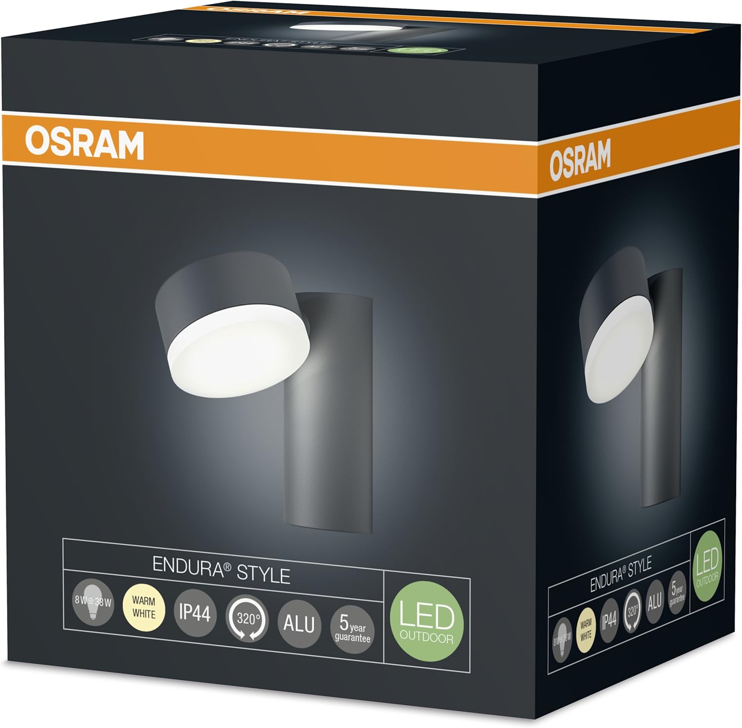 OSRAM Endura Style Spot RD Dark Grey LED Outdoor Luminaire, Warm White, 8 W - Image 5