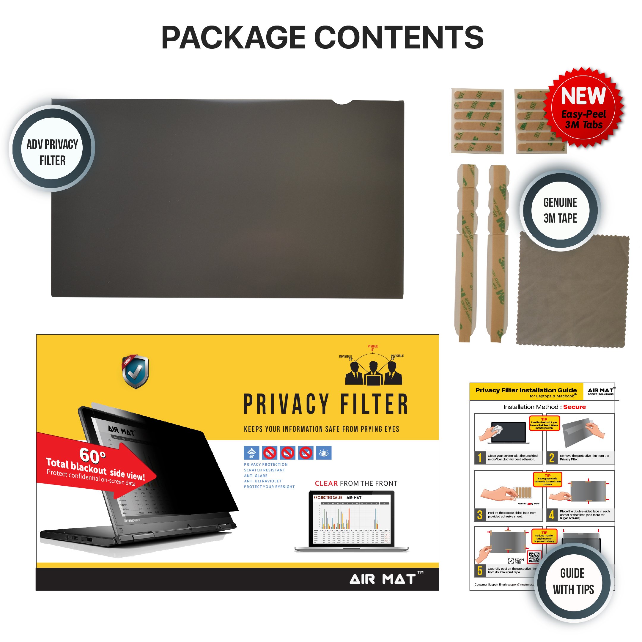 AirMat 14 inch Laptop Privacy Screen Filter for Widescreen Displays (16