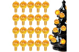 SEWOART 60pcs Halloween Pumpkin Light Bulbs Replacement for Ceramic Tree, Plastic Replacement Lights