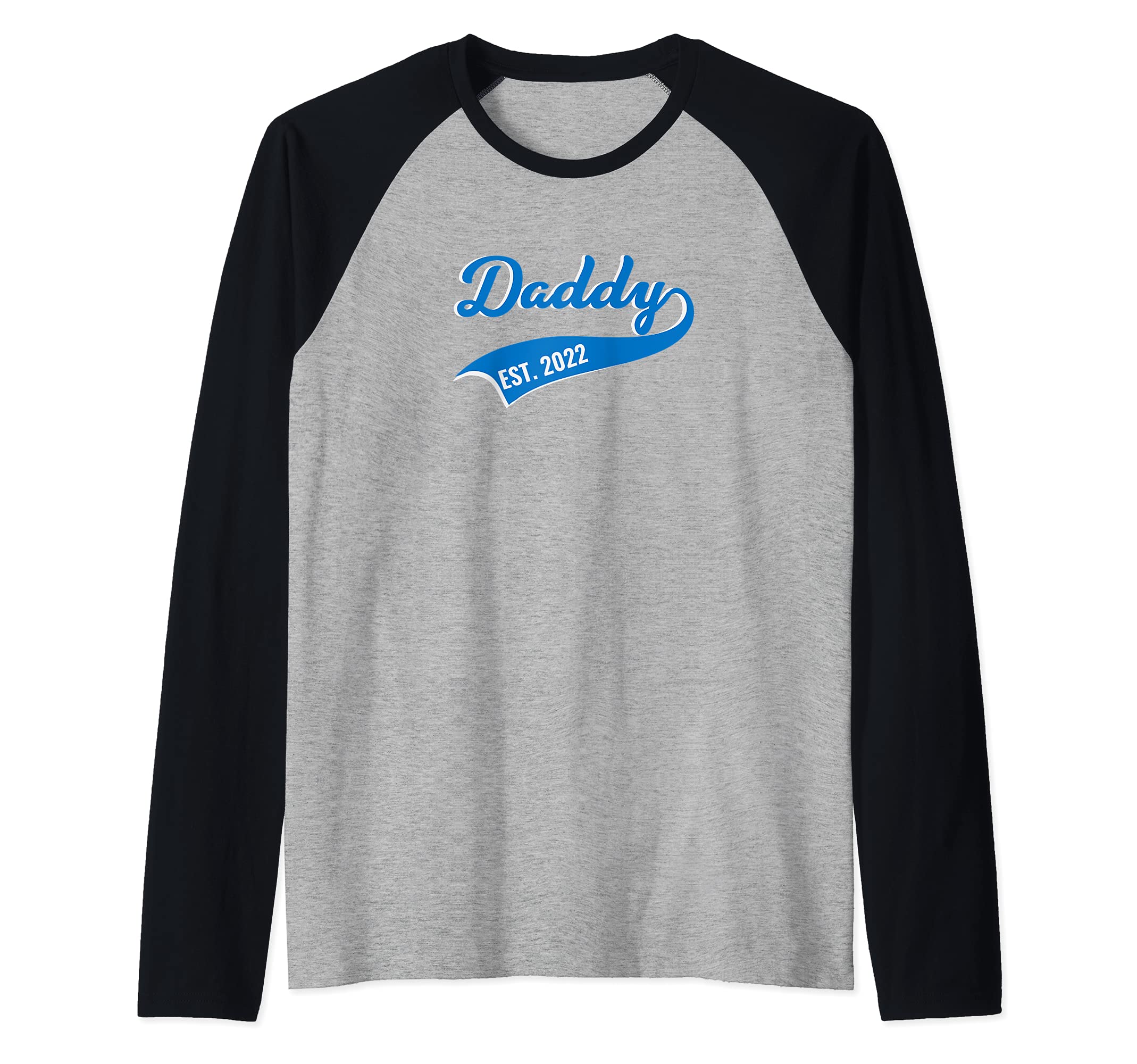 Daddy Est. 2022 Baseball Style Design Raglan Baseball Tee