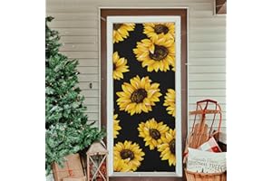 Sletend Sunflower Door Cover Party Accessory Porch Decor Festive Door Cover for Home, Indoor Outdoor Party Decoration,35 x 79 Inch