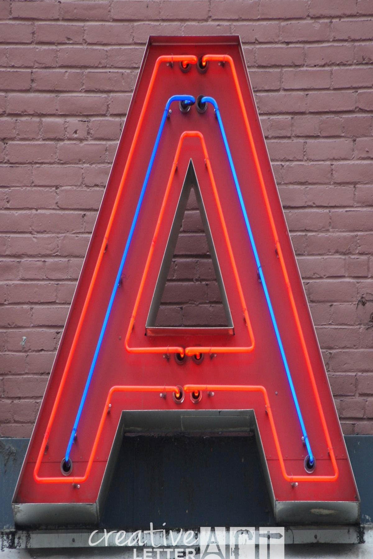 Creative Letter Art? - Original Neon Letter A 995 Collection - 4 by 6 inch Color Alphabet Photography
