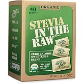 Stevia In The Raw Organic Stevia Sweetener Packets, 40 Ct | Zero Calorie Stevia Sugar Substitute Packets, No Erythritol or Artificial Flavors, USDA Organic, Non-GMO Project Verified
