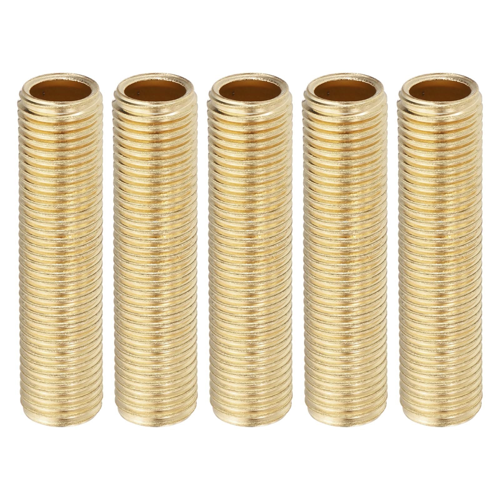 Photo 1 of PATIKIL 1/4IP Standard Thread Brass Lamp Pipe Nipple, 5 Pcs 60mm/ 2.4" Length Hollow Tube Adapter Coupler Connector Pipe Fitting Hardware DIY Repair Part for Lamp Lights