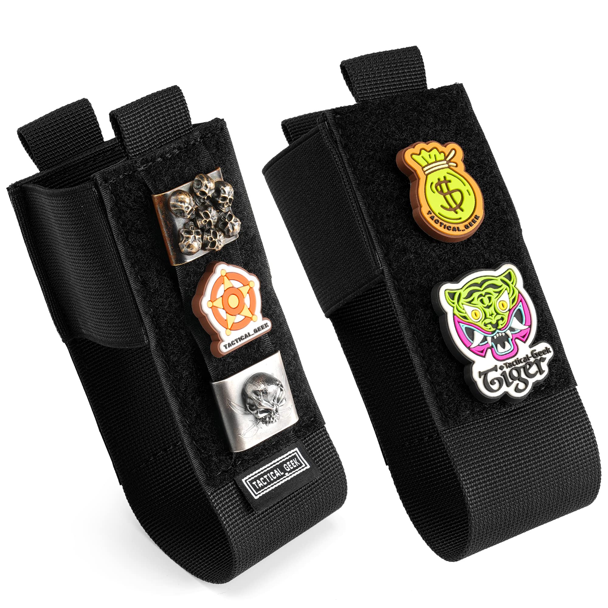 TACTICAL GEEK EXT6 Small EDC Organizer, Multi-Functional Utility Elasticity Small Tool, Modular Storage and Organisation System, Nylon Compact Organizer for Daily Carry, Black