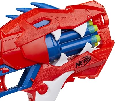 Nerf DinoSquad Raptor-Slash Dart Blaster 6 Dart Drum Slam Fire Includes 6 Darts
