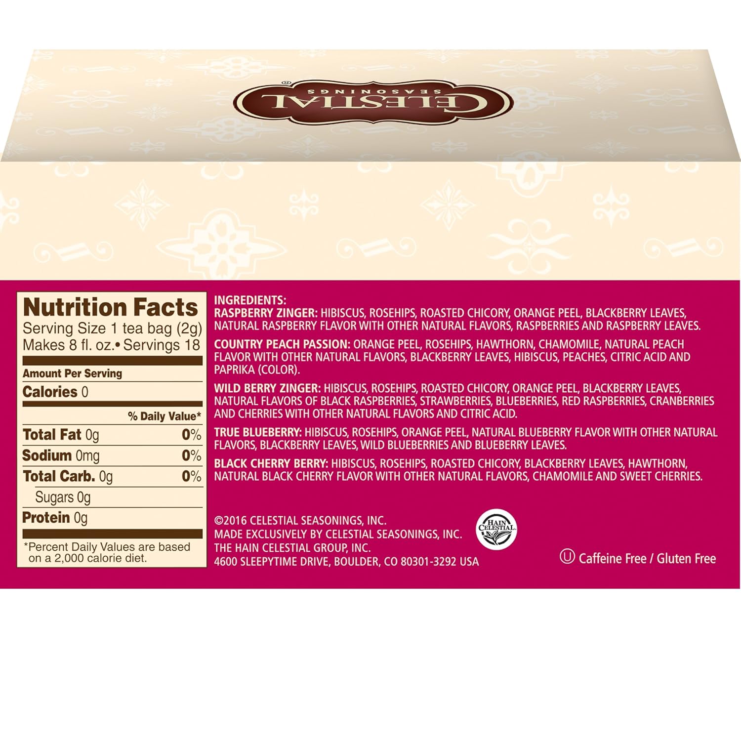 Celestial Seasonings, Fruit Sampler, 18 ct : Grocery & Gourmet Food