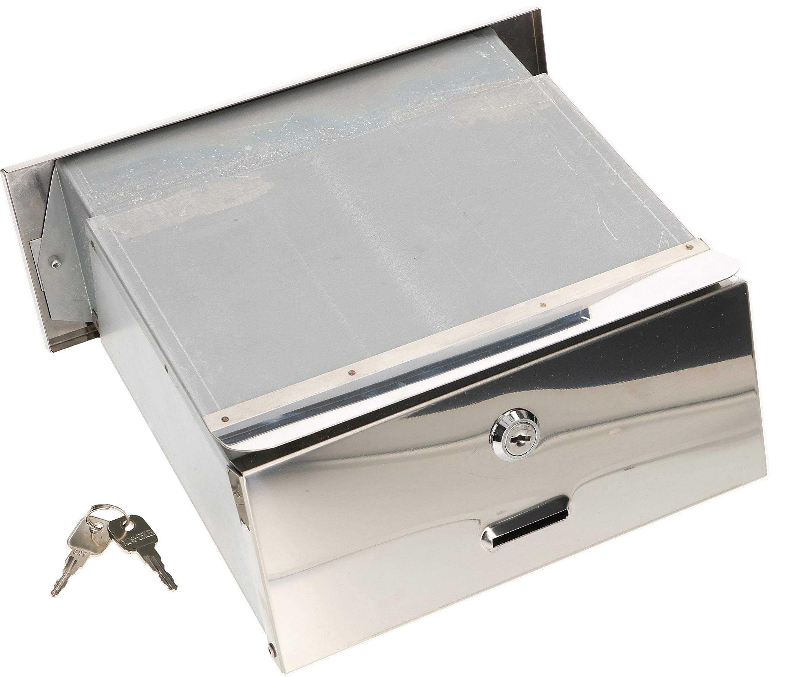 KOTARBAU® Stainless Steel Wall Letter Box with Adjustable Depth 160 - 295 mm Built-in Letter Box for House Walls and Fence Walls Silver