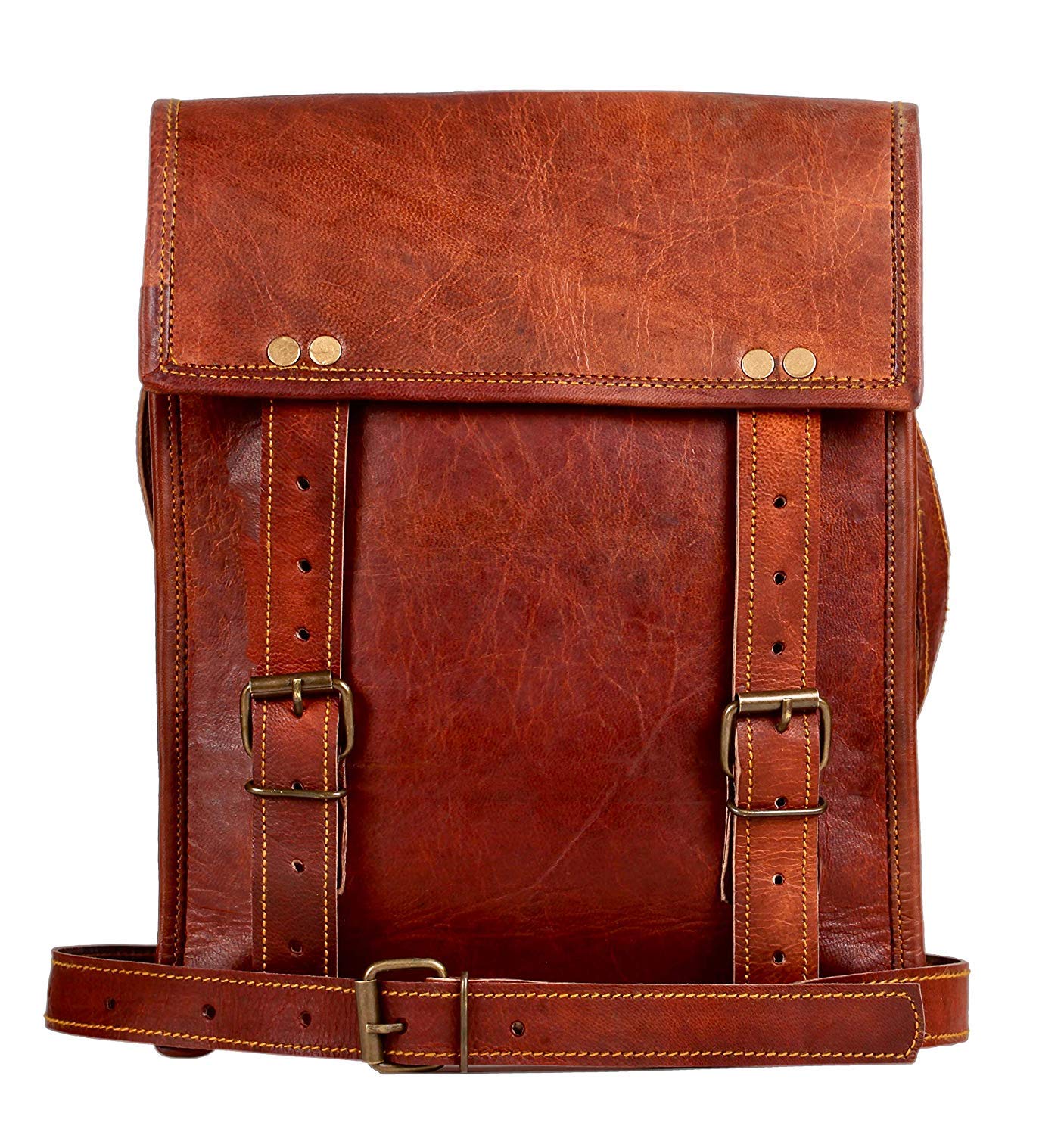 saddle leather messenger bag