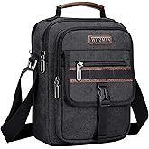 WITZMAN Crossbody Bag for Men Canvas Messenger Bags Vintage Man Purse Small Casual Shoulder Bag for Work Traveling