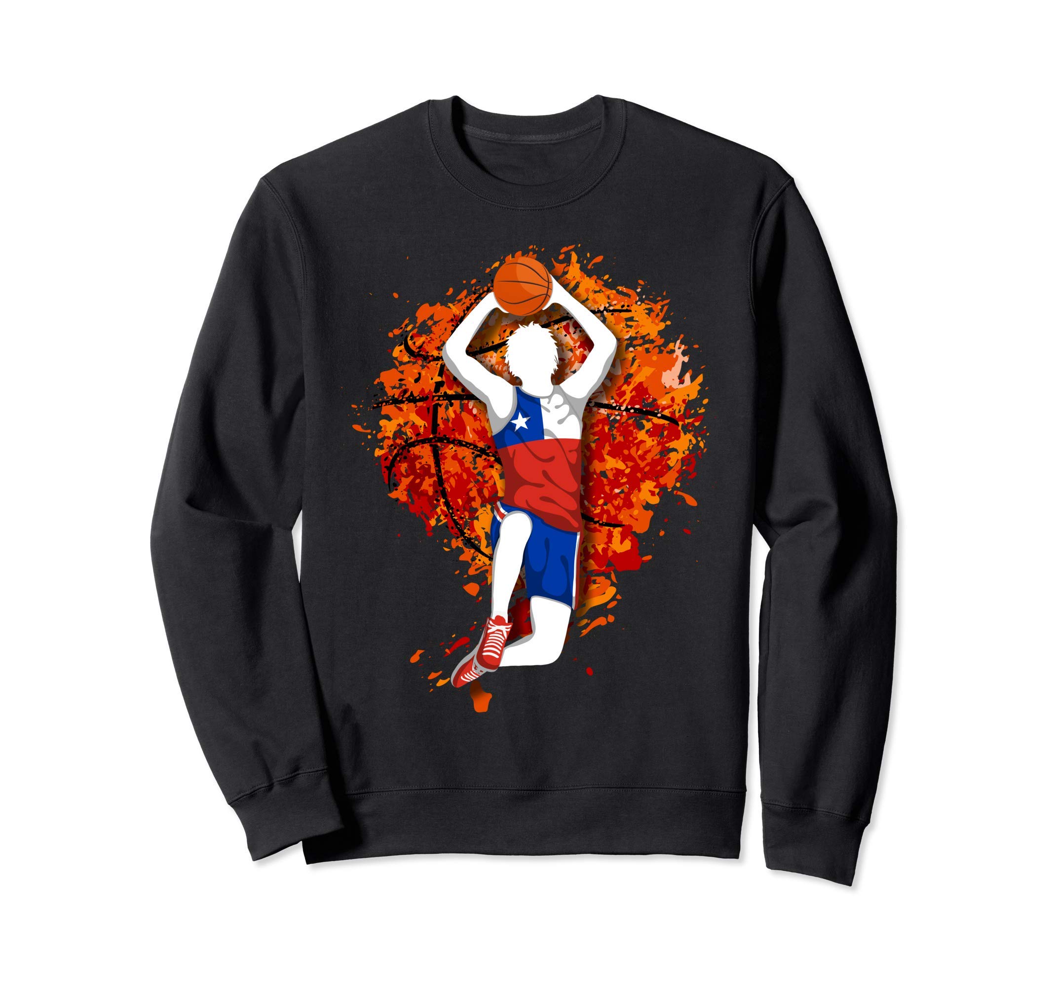 Chile Basketball Chilean National Flag Mid Air Slam Dunk Sweatshirt