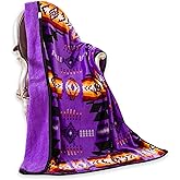 Nu Trendz Signature Southwest Design (Navajo Print) Sherpa Lined Throw 16112 Purple