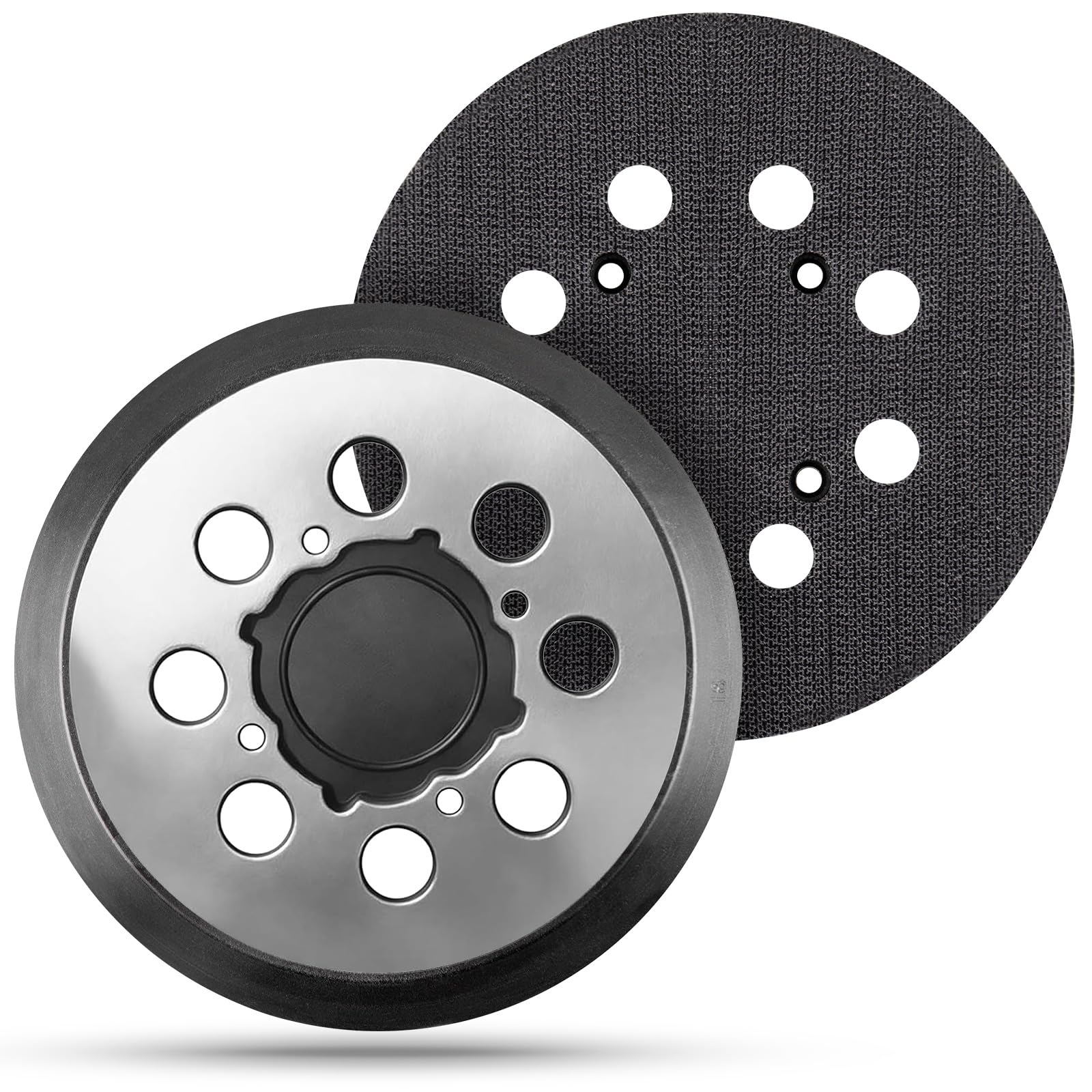STEBRUAM 2Pcs 5 inch 8 Holes Metal Replacement Sander Backing Pad for DeWalt 5" DCW210N DWE6423 - Replacment for OEM Part No DWE64233,N329079