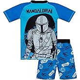 STAR WARS Swimset | Boys The Mandalorian Swim Set | Two Piece Swimwear for Kids