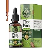 HERBAMAMA Pine Bark Tincture - Vegan Antioxidant Support & Overall Well-Being with French Maritime Pine Bark Extract Drops - Non-GMO, Alcohol & Sugar-Free Pinus Pinaster Supplement, 84-Day Supply