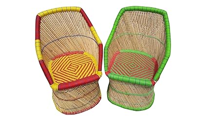 PatioStack Cane Handmade Outdoor Rattan & Wicker Sitting Chair Furniture Set for Garden / Terrace / Lawn / Balcony / Restaurant and Cafe [ 2 Chair, Size :18*18*34 ]