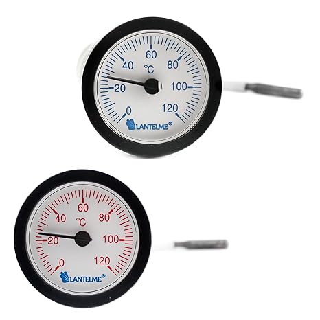 Lantelme 6760 Kapillarthermometer Set mit je 1,55 Meter Fühlerlänge für Heizung - Kessel - Kaltwasser - Analog Thermometer mi