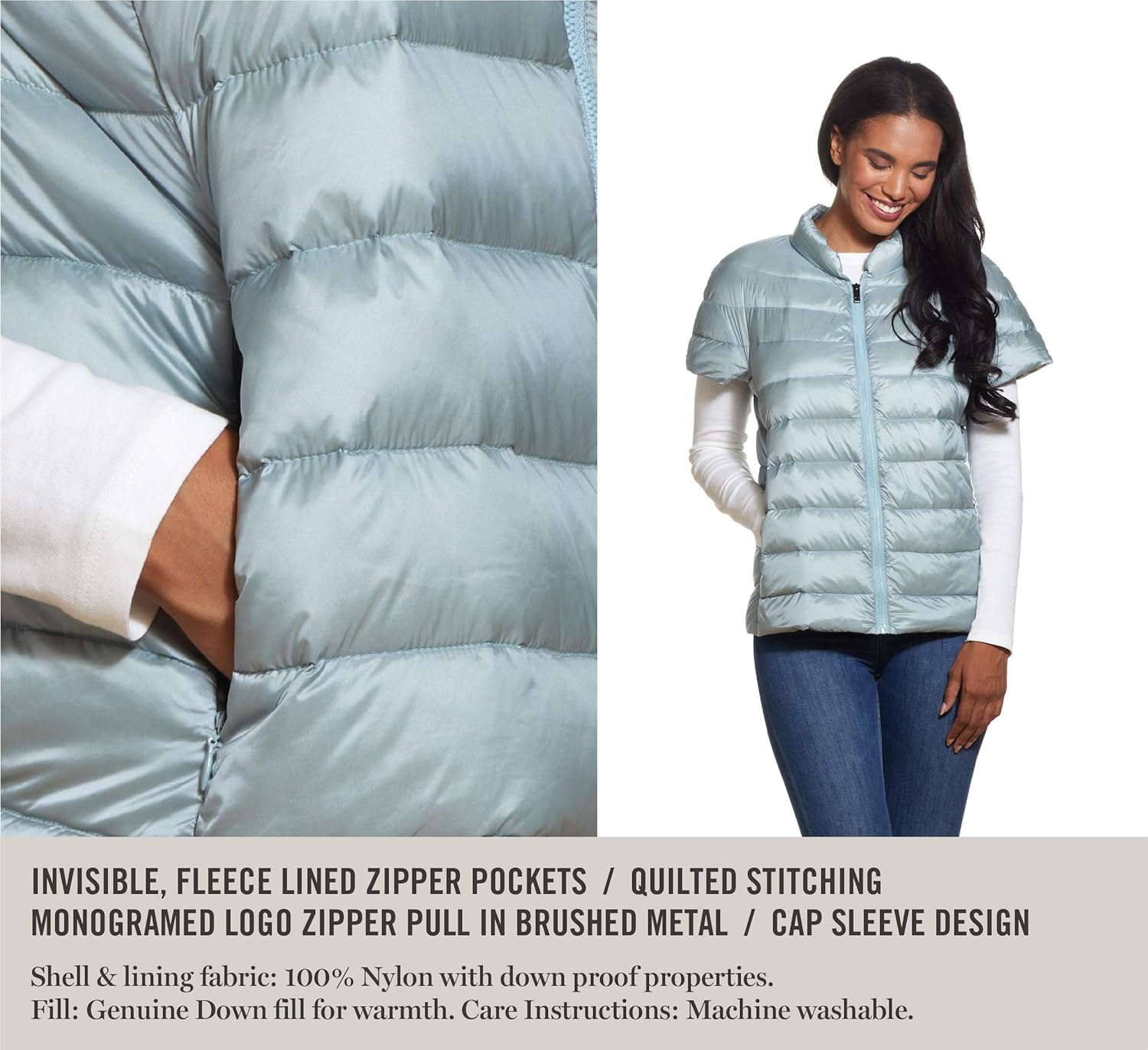 Martha Stewart's Womens Puffy Vest in Blue - Down Vest Jacket for Women- Blue L at  Women's Coats Shop