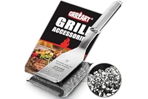 GRILLART Grill Brush Bristle Free, Safe Grill Brush for Outdoor Grill, SteamWizards BBQ Grill Cleaning Brush Kit, Replaceable Head Grill Scraper Tool, Grill Cleaner BBQ Accessories, Gifts for Men/Dad