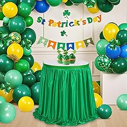 Polyester Table Skirt for Party: Green Tablecloth