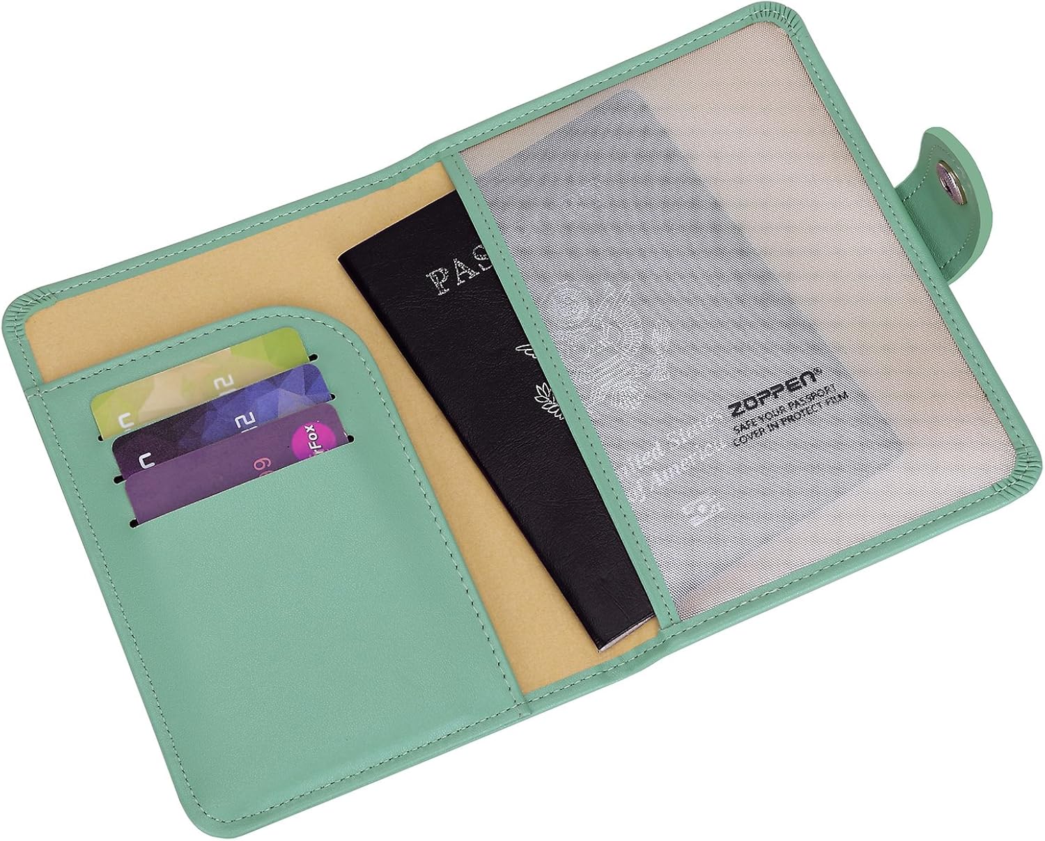  | Zoppen Passport Cover Rfid Blocking Travel Passport Wallet Slim Id Card Case (#35 Aqua Green) | Passport Covers