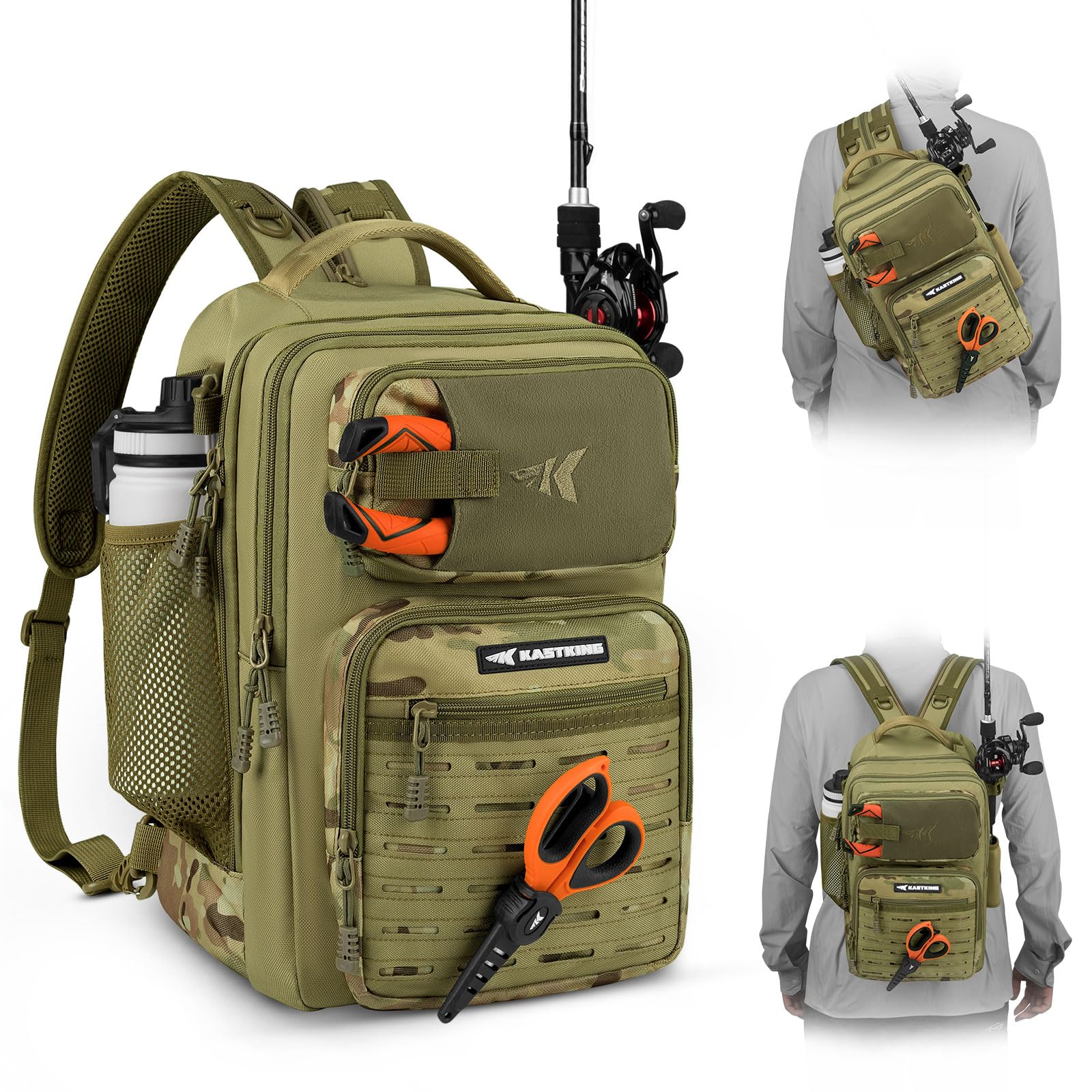 KastKing BlowBak Tactical Sling Tackle Bag-Lightweight Fishing Backpack Storge Fishing Gear and Equipment,Gift for Men Image