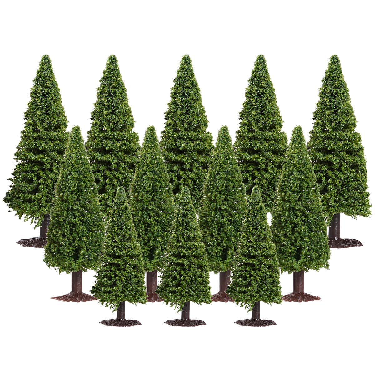 IMIKEYA 15pcs Model Trees Multi-Size Sand Landscape Diorama Trees Model Railway Scenery Accessories Miniature Cedar Trees for DIY Craft(1:100 |1:150 |1:200)