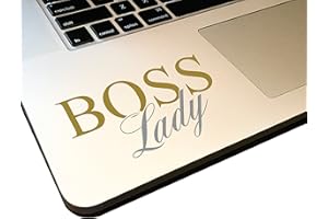 LUKE DUKE DECALS Boss Lady 4" Decal Vinyl Motivational Sticker for Laptop Journal,Wall or car (Metallic Gold/Metallic Silver)