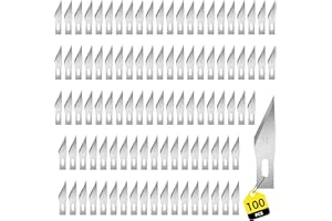 100 Pack Exacto Knife Blades, SK5 Steel #11 Blades with Storage Box, Precision Hobby Knife for Carving, Scrapbooking, Modelin
