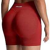 Aoxjox Seamless Biker Shorts for Women Impact Hidden Scrunch Low Waisted Athletic Yoga Short 3.5"/4.5"/5"/6"