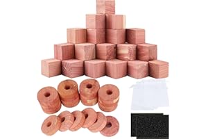 Cedar Space Cedar Blocks for Closet Storage,100% Natural Red 160pcs Ceder Blocks Cedar Rings for Closet Drawers,Drawers Freshener Deodorizer - Vypart