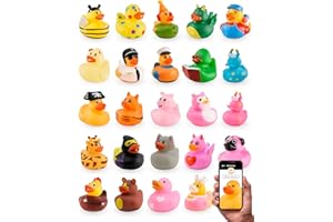 Jeep Ducks for Ducking - Assorted Ducks for Jeeps - 25 pc 2" Rubber Ducks Jeep Ducking - Plus Official Duck Duck Jeep Mobile App - Cute Little Rubber Ducks from Happy Duckers
