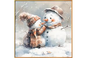 Leczany Cross Stitch Stamped Kits for Beginners Adults or Kids Patterns Craft Kit Needlepoint Full Range of Embroidery Starter Kits DIY 11CT 3 Strands | Snowman 16.5×16.5 inches