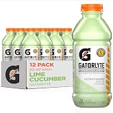 Gatorlyte Rapid Rehydration Electrolyte Drink, Lime Cucumber, 20 fl oz Bottles (12 Pack), Specialized Blend of 5 Electrolytes, Lower Sugar, No Artificial Sweeteners or Flavors, Gatorade, Hydration