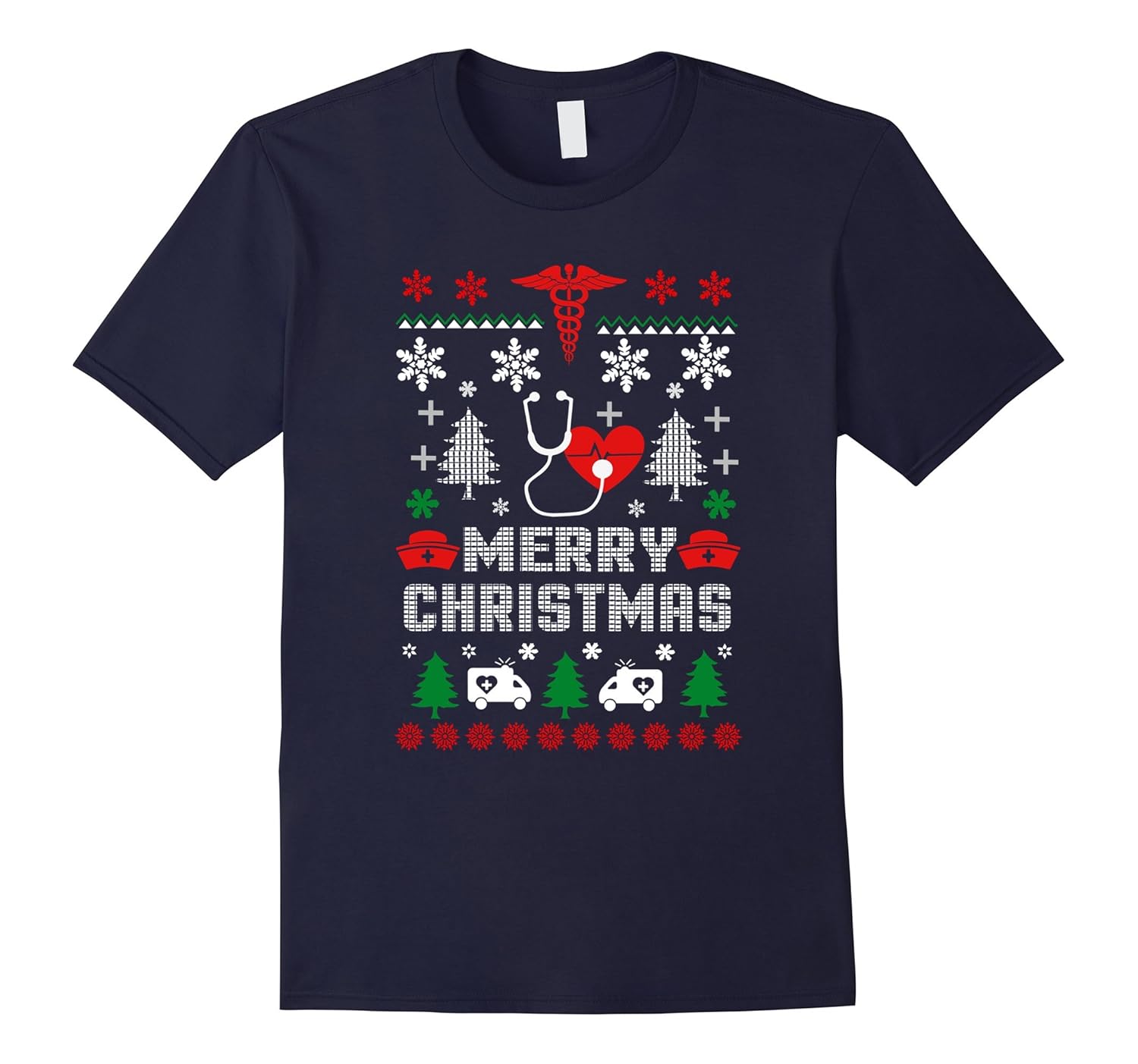 Storecastle: Nurses Ugly Christmas Sweater Nurse T-Shirt-ANZ